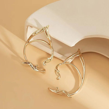 Gothic Elf Ear Cuffs For Women And Girls Cute Cat Ear Wrap Non-Pierced Fake Earrings