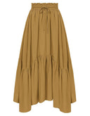 Renaissance High Waist Maxi Skirts with Pockets - Retrorobe