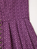 Women’s Oktoberfest Plum Purple Midi Dirndl Dress with Pink Apron