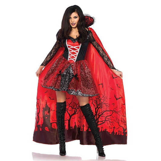 Gothic Vampire Queen Costume with Cloak