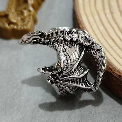 2 PCS Viking Style Dragon Alloy Rings