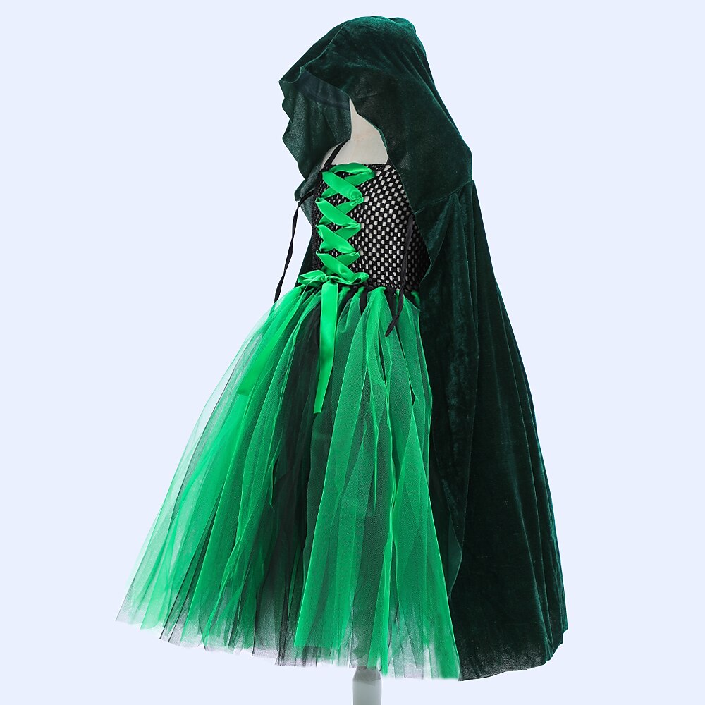 Witch Halloween Green Dress Costume