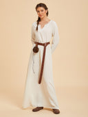 Women's Ivory Medieval Peasant Dress Costume Set for Renaissance Faire