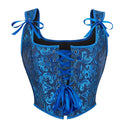 Retro Jacquard Lace-up Corset U-back Vest - Retrorobe