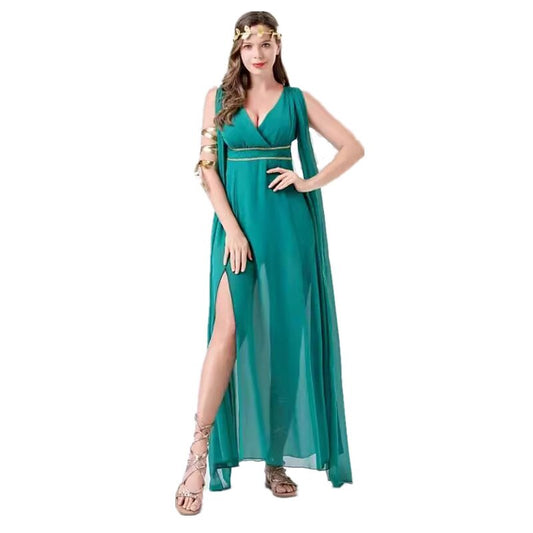 Greek Goddess Costume Green Maxi Dress