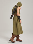 Men's Olive Green Sleeveless Ranger LARP Costume Set