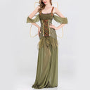 Vestido largo de hada medieval con accesorios
