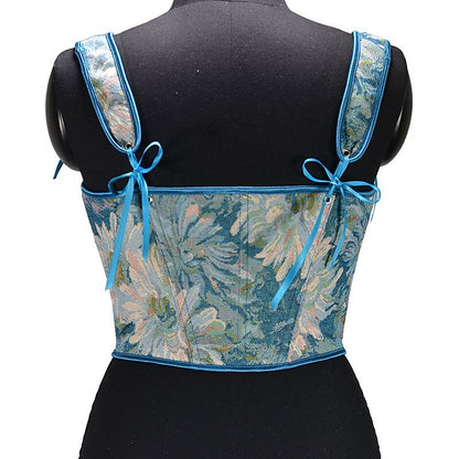 Renaissance Style Floral Lace Design Corset Vest