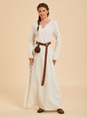 Women's Ivory Medieval Peasant Dress Costume Set for Renaissance Faire