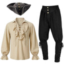 Men's Black Pirate Costume Set with Black Pant.