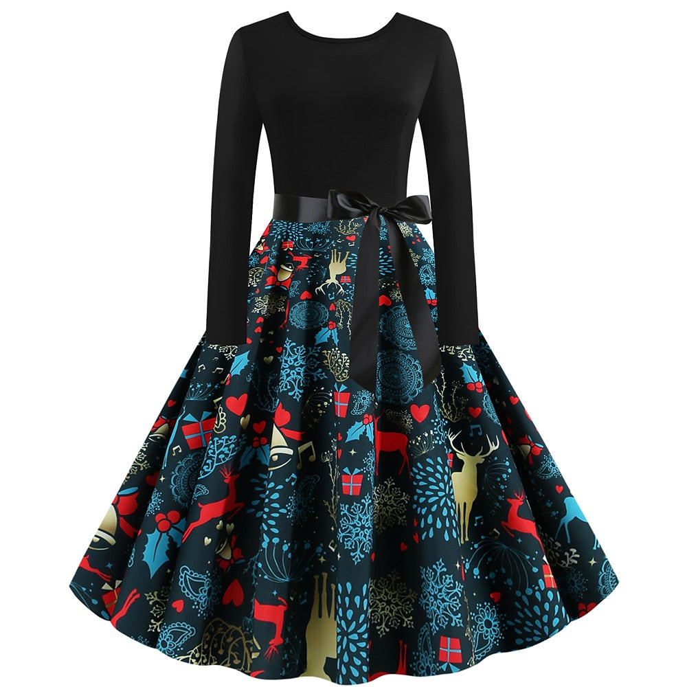 Xmas Fit & Flare A-Line Dress