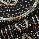 Vestido flapper con ribete de flecos y lentejuelas con set de accesorios
