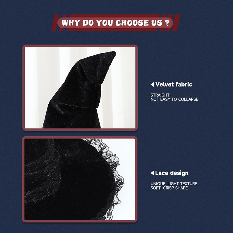 Gothic Witch Hat with Flower Net