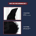 Women's Red Rose Veil Pointed Halloween Witch Hat