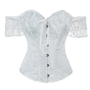 Victorian Corset Gothic Satin Lace Bustier - Retrorobe