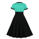 Dot Contrast Charm Midi Dress