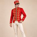 Men's Red Gold-Piped Nutcracker 3-Piece Costume Set