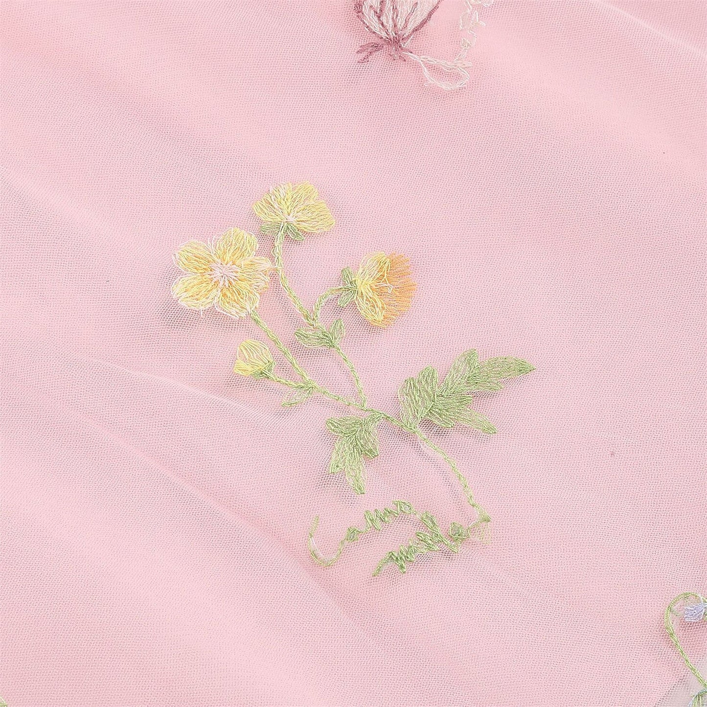 Floral Embroidered V-Neck Midi Dress