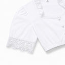 Women’s Oktoberfest White Sweetheart Puff Sleeve Dirndl Blouse