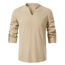 Men's Beige Medieval Peasant Shirt & Black Pants Costume Set