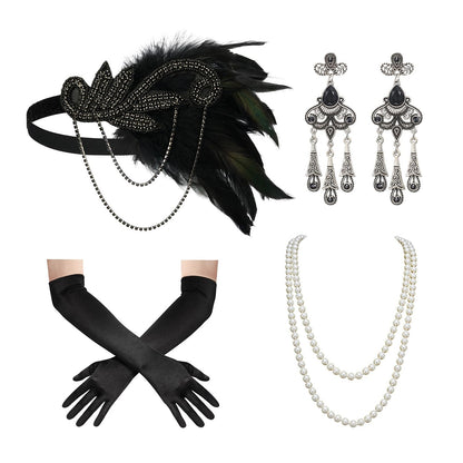 4Pcs 1920s Gatsby Accessory Set