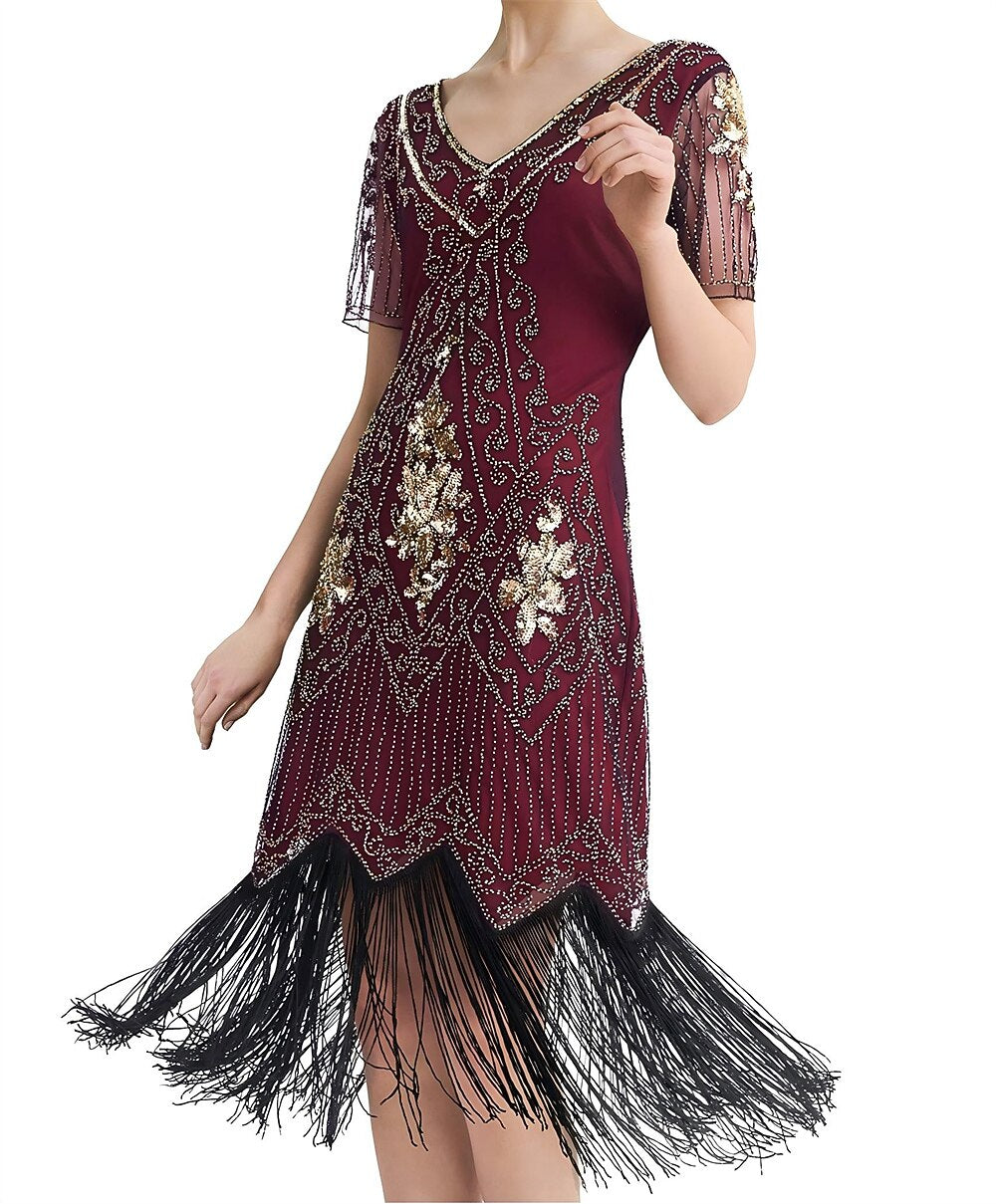 Art Deco Flapper Dress with Accessories Set