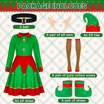 Women's Christmas Elf Costume Set