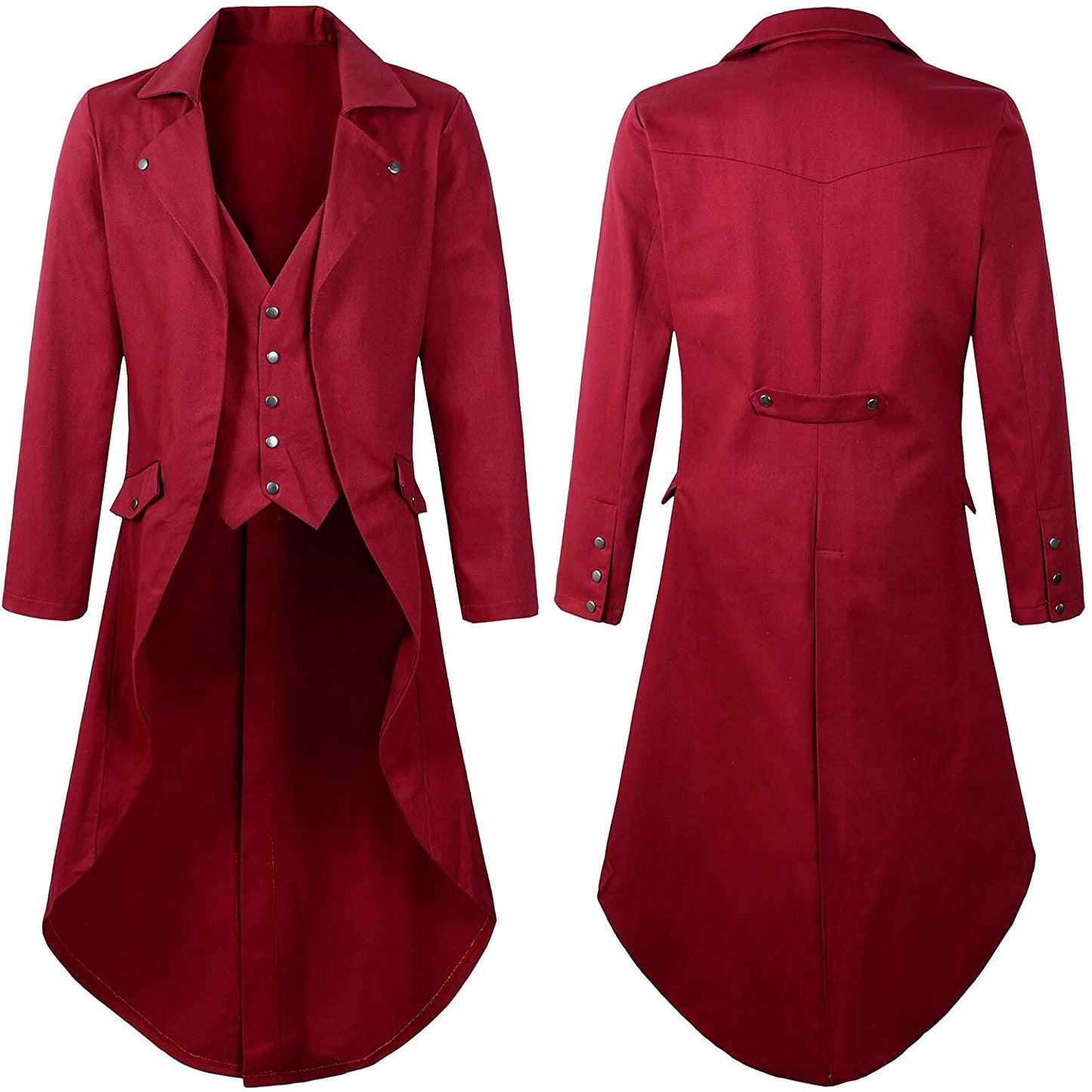 Men's Steampunk Solid Color Tailcoat