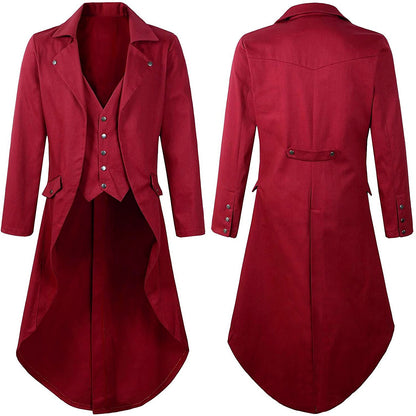 Men's Steampunk Solid Color Tailcoat