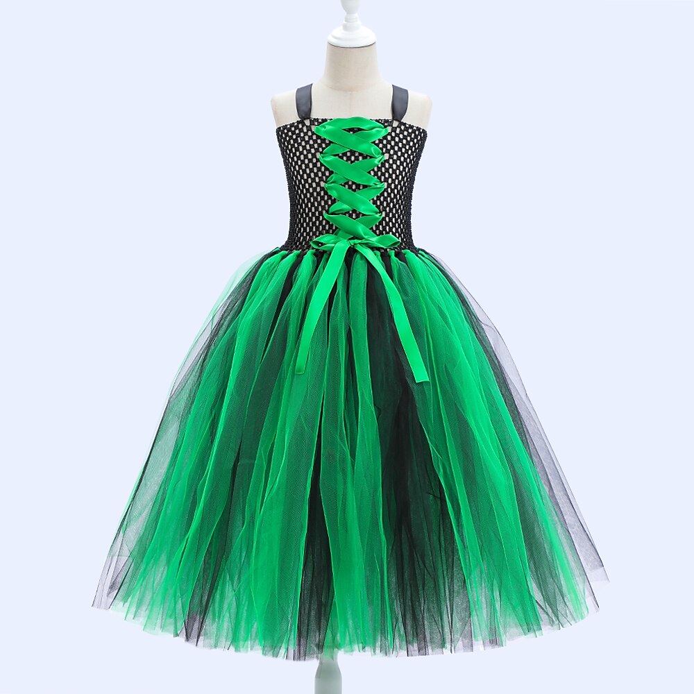 Witch Halloween Green Dress Costume