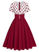 Robe midi cache-cœur à pois