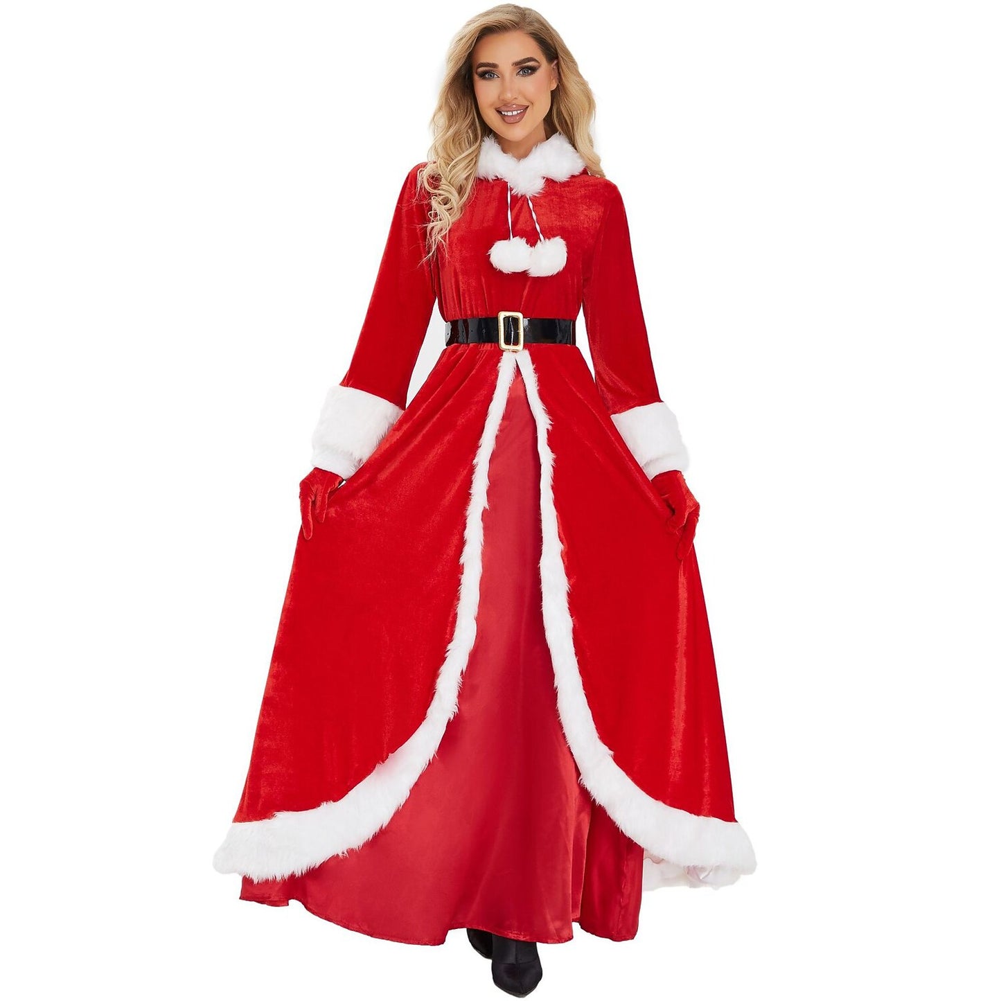 Mrs. Claus Hooded Gown Costume
