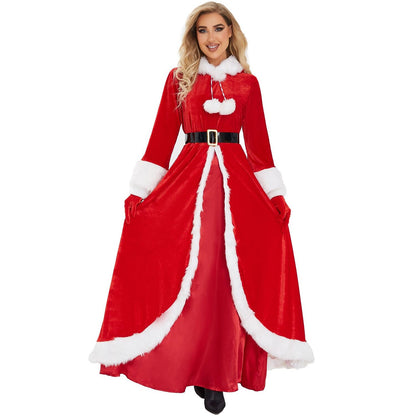 Mrs. Claus Hooded Gown Costume