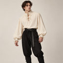Ensemble 3 pièces pour homme avec chemise Renaissance crème et pantalon noir