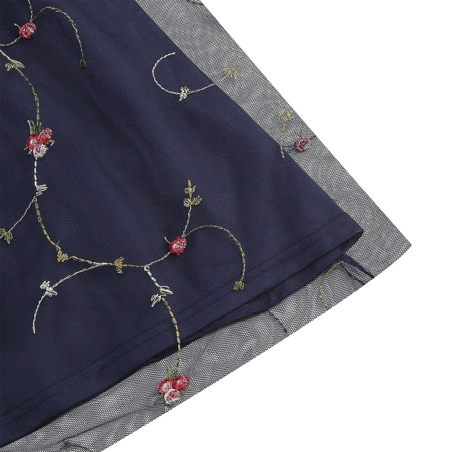 Embroidered Tie Strap Midi Dress