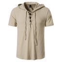 Pirate Style Short Sleeve Hooded Shirts - Retrorobe