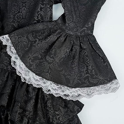 Rococo Victorian Style Goth Design Lace Ruffle  Blouse