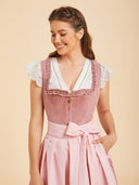 Oktoberfest Pink Midi Dirndl Dress with Pockets