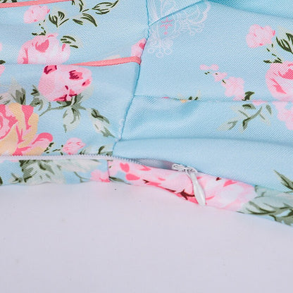 Oktoberfest Pink Floral Dirndl Dress with Apron and Blouse