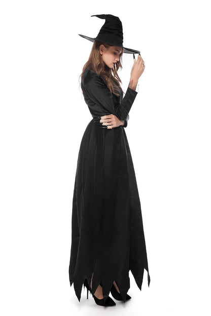 Gothic Witch Costume with Hat for Halloween