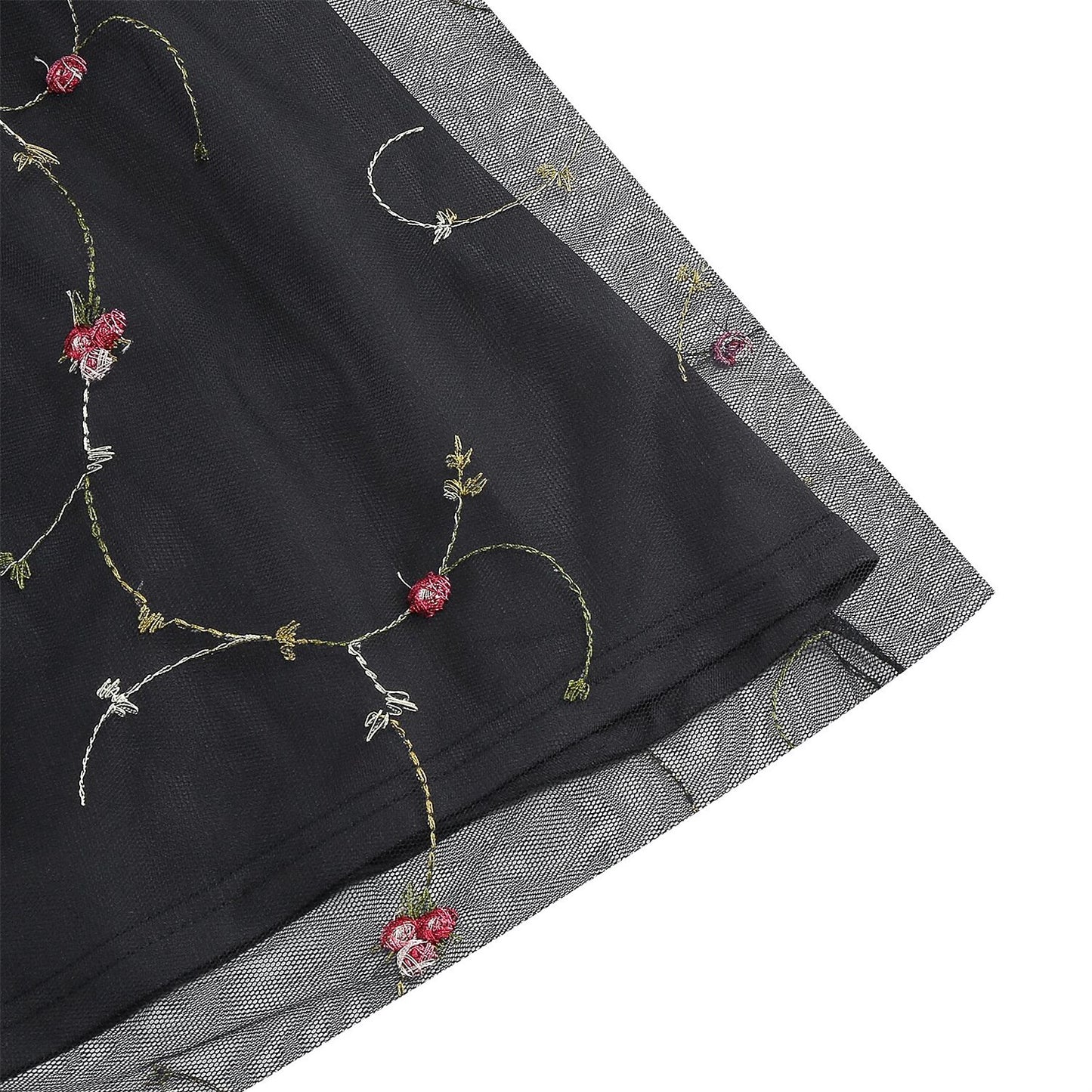 Embroidered Tie Strap Midi Dress