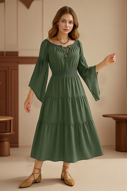 Green Retro Celtic Viking Fantasy Dress