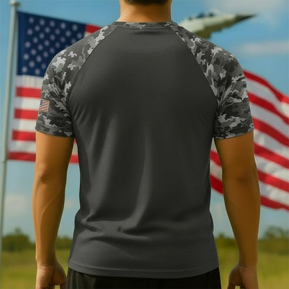 Men's American 250th Liberty Bell American Flag Camouflage Patriotic Printed T-shirt