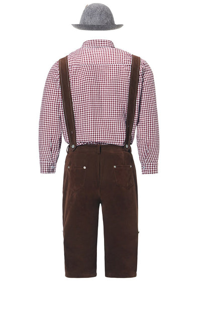 Men's Bavarian Oktoberfest Costume Set with Shirt, Suspenders and Alpine Hat