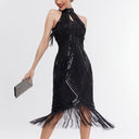 Art Deco Fringe Trim Flapper Dress