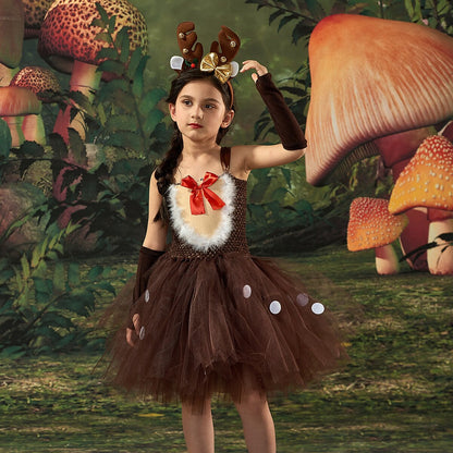 Girls' Reindeer Tutu Dress