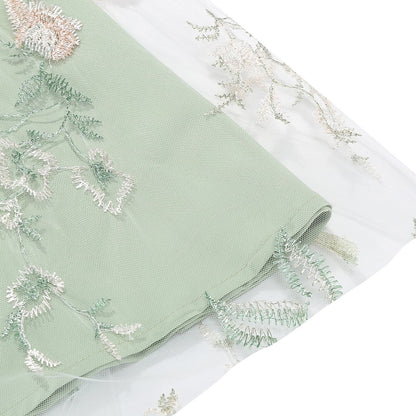 Floral Embroidered Sweetheart Midi Dress