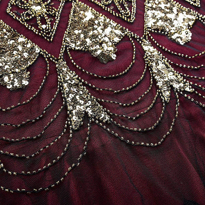 1920s Sequin Mermaid Gown with Accessory Set