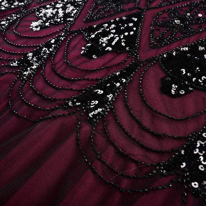 1920s Sequin Mermaid Gown with Accessory Set