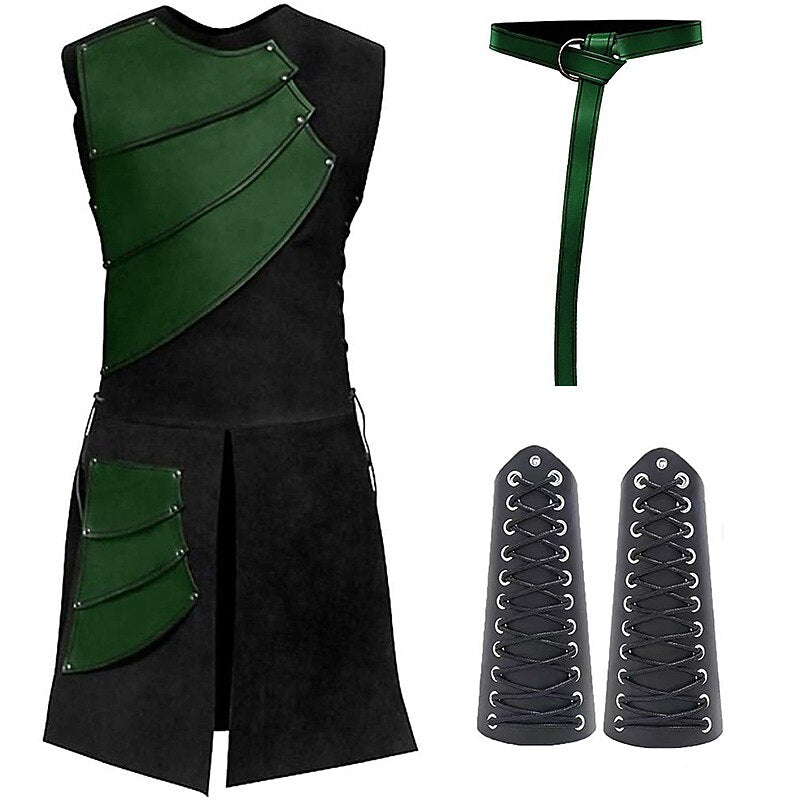 Medieval Viking Rangers Vest Set with Belt Bracer